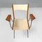 Moderner italienischer Mid-Century Stuhl aus schwarzem Metall & Beige Kunstleder, 1950er 6