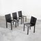 Black Leather Chairs attributed to Matteo Grassi, Italy, 1980s, Set of 4 2