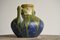 Matt Glasierte Studio Vase in Grün & Blau von Gilbert Méténier, Frankreich, 1940er 10