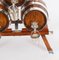 Antique Oak Silver Plated and Oak Barrel Dispensers, Set of 7, Image 6