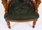 Antiker edwardianischer Sessel mit Gestell aus grünem Leder, 1890er 8