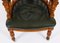 Antique Edwardian Tub Desk Armchair in Green Leather, 1890s, Image 8