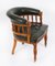 Antique Edwardian Tub Desk Armchair in Green Leather, 1890s, Image 16