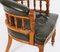 Antique Edwardian Tub Desk Armchair in Green Leather, 1890s, Image 12