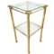 Hollywood Regency Side Table in Brass & Glass, 1970s 1