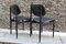 Vintage Bürostühle aus schwarzem Leder von Cassina, Italien, 1950er, 2er Set 3