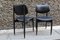 Vintage Office Chairs in Black Leather from Cassina, Italy, 1950s, Set of 2 2