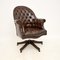 VIntage Victorian Style Leather Swivel Desk Chair, 1950s 2