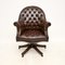 VIntage Victorian Style Leather Swivel Desk Chair, 1950s 1