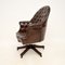 Chaise de Bureau Pivotante VIntage en Cuir de Style Victorien, 1950s 5