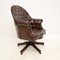 VIntage Victorian Style Leather Swivel Desk Chair, 1950s, Image 4