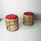 Bamboo Poufs attributed to Tito Agnoli, 1960s, Set of 2 6