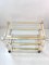 Mid-Century Acrylic Three-Tier Bar Cart with Brass Details, 1970s, Image 1