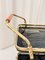 Art Deco Brass and Black Glass Serving Bar Trolley, 1950s, Image 14