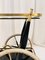 Art Deco Brass and Black Glass Serving Bar Trolley, 1950s, Image 21