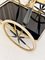 Art Deco Brass and Black Glass Serving Bar Trolley, 1950s 15