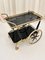 Art Deco Brass and Black Glass Serving Bar Trolley, 1950s 5