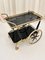 Art Deco Brass and Black Glass Serving Bar Trolley, 1950s, Image 5