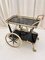 Chariot de Bar Art Déco en Laiton et Verre Noir, 1950s 7