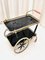 Art Deco Brass and Black Glass Serving Bar Trolley, 1950s 3