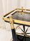Art Deco Brass and Black Glass Serving Bar Trolley, 1950s 18