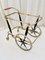 Chariot de Bar Art Déco en Laiton et Verre Noir, 1950s 8