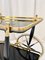 Art Deco Brass and Black Glass Serving Bar Trolley, 1950s 17
