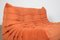 Togo 3-Seater Sofa in Coral by Michel Ducaroy for Ligne Roset, 1960s 2