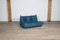 Togo Sofa Set in Petrol Blue Leather by Michel Ducaroy for Ligne Roset, 1970s, Set of 5 6