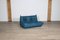 Togo Sofa Set in Petrol Blue Leather by Michel Ducaroy for Ligne Roset, 1970s, Set of 5, Image 6