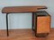 Bureau Mid-Century en Chêne avec Socle en Acier Tubulaire, Allemagne, 1950s 2