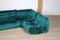 Togo Modular Sofa in Petrol Velvet by Michel Ducaroy for Ligne Roset, 1970s, Set of 3 6