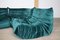 Togo Modular Sofa in Petrol Velvet by Michel Ducaroy for Ligne Roset, 1970s, Set of 3, Image 4