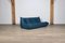 Togo 3-Seater Sofa in Petrol Blue Leather by Michel Ducaroy for Ligne Roset, 1972 2