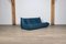 Togo 3-Seater Sofa in Petrol Blue Leather by Michel Ducaroy for Ligne Roset, 1972, Image 2