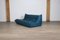 Togo 3-Seater Sofa in Petrol Blue Leather by Michel Ducaroy for Ligne Roset, 1972 4