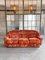 Mid-Century Space Age Italian Coral Velvet Sofa, 1970s 2