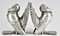 Art Deco Silvered Bronze Dove Bookends by C. Charles, 1930, Set of 2 6