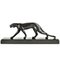 M. Font, Art Deco Skulptur eines Panthers, 1930, Metall auf Marmorsockel 1