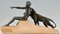 Max Le Verrier, Art Deco Sculpture of Young Man with Panther, 1930s, Metal & Stone, Image 5