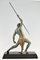 Demetre H. Chiparus, Art Deco Man with Spear, 1934, Metallo su base in marmo nero, Immagine 10