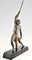 Demetre H. Chiparus, Art Deco Man with Spear, 1934, Metal on Black Marble Base 3