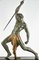Demetre H. Chiparus, Art Deco Man with Spear, 1934, Metallo su base in marmo nero, Immagine 7