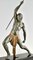 Demetre H. Chiparus, Art Deco Man with Spear, 1934, Metal on Black Marble Base 4
