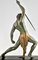 Demetre H. Chiparus, Art Deco Man with Spear, 1934, Metal on Black Marble Base 11