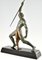 Demetre H. Chiparus, Art Deco Man with Spear, 1934, Metal on Black Marble Base 6