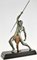Demetre H. Chiparus, Art Deco Man with Spear, 1934, Metal on Black Marble Base 2