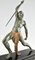 Demetre H. Chiparus, Art Deco Man with Spear, 1934, Metal on Black Marble Base 5