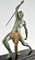 Demetre H. Chiparus, Art Deco Man with Spear, 1934, Metal on Black Marble Base, Image 5