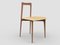 Modern Linea 605 Grey Chair in Beige Leather and Wood by Collector Studio 1